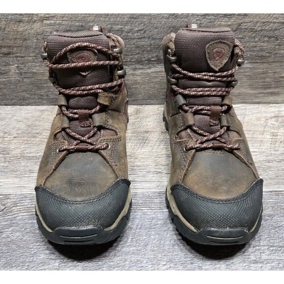 Ariat Skyline Mid H20 Waterproof Lace Up Walking Boots Brown Leather Womens 6.5B - Picture 2 of 16